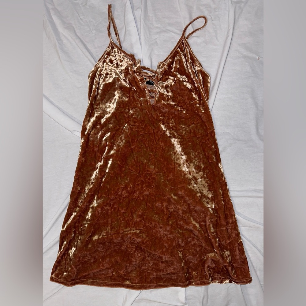 Small copper velvet mini dress from forever 21